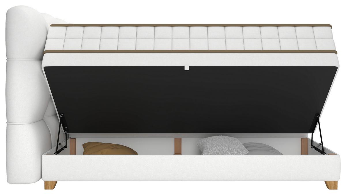 Boxspringbett Bianco Beige ca. 160x200cm - Beige, KONVENTIONELL, Holz/Holzwerkstoff (160/200cm) - Premium Living