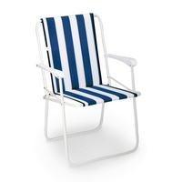 Klappstuhl CHIEMESEE in Blau, Weiß, faltbar - Blau/Weiß, Basics, Textil/Metall (56/78/53cm) - Gardenson