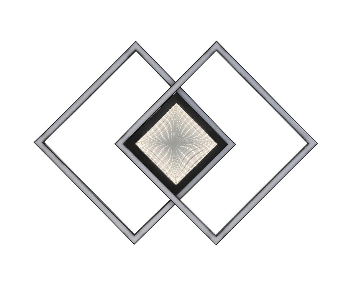 Plafoniera cu LED Vuio - negru, Modern, plastic/metal (59/42/4,5cm) - Mömax