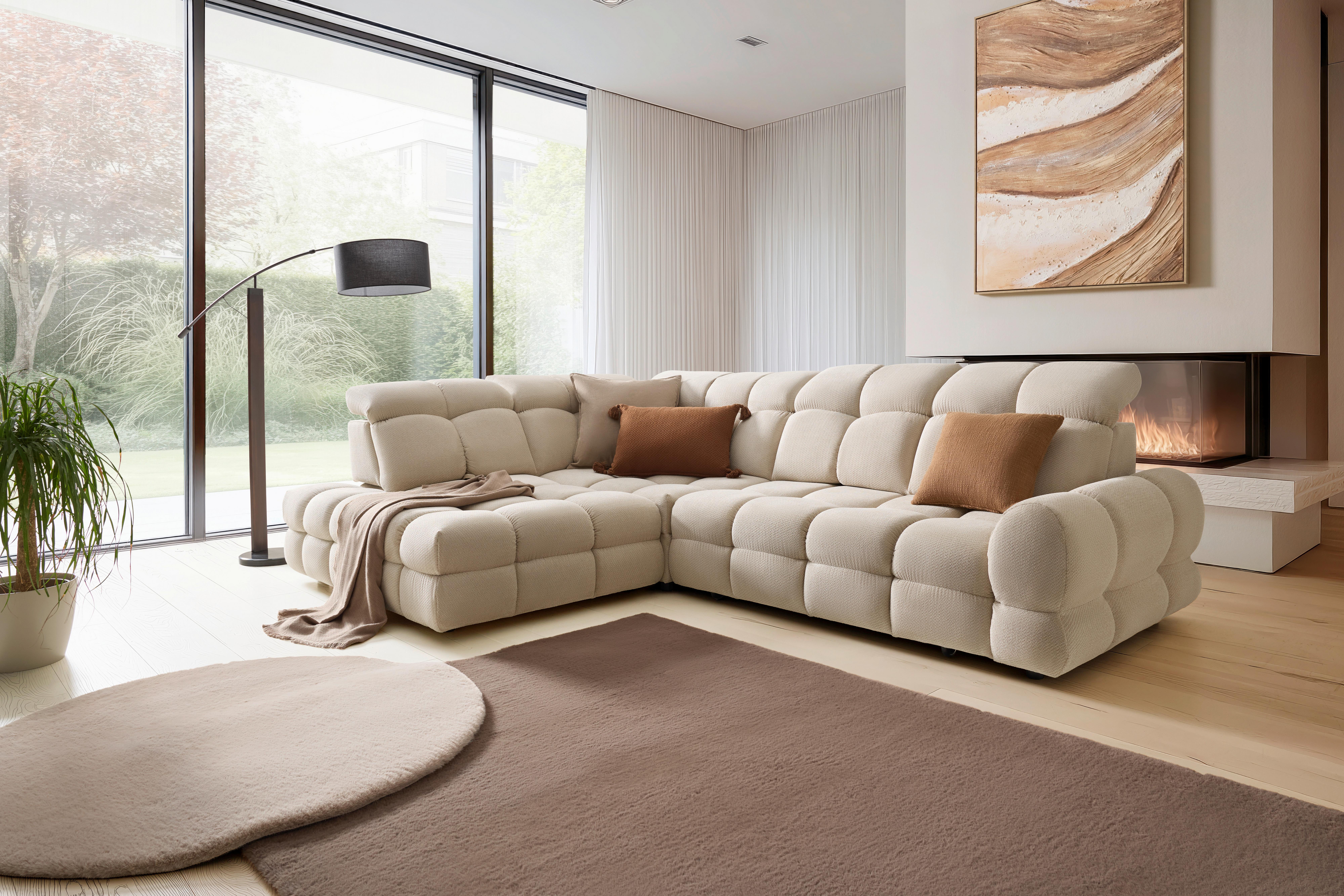 Kutna Garnitura Tollo L - bež/crna, Moderno, drvni materijal/drvo (217/302cm) - Premium Living