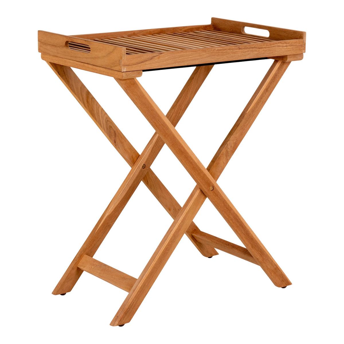 Klapptisch Ronda Teak - Braun, MODERN, Holz (40/60/70cm) - Gardenson