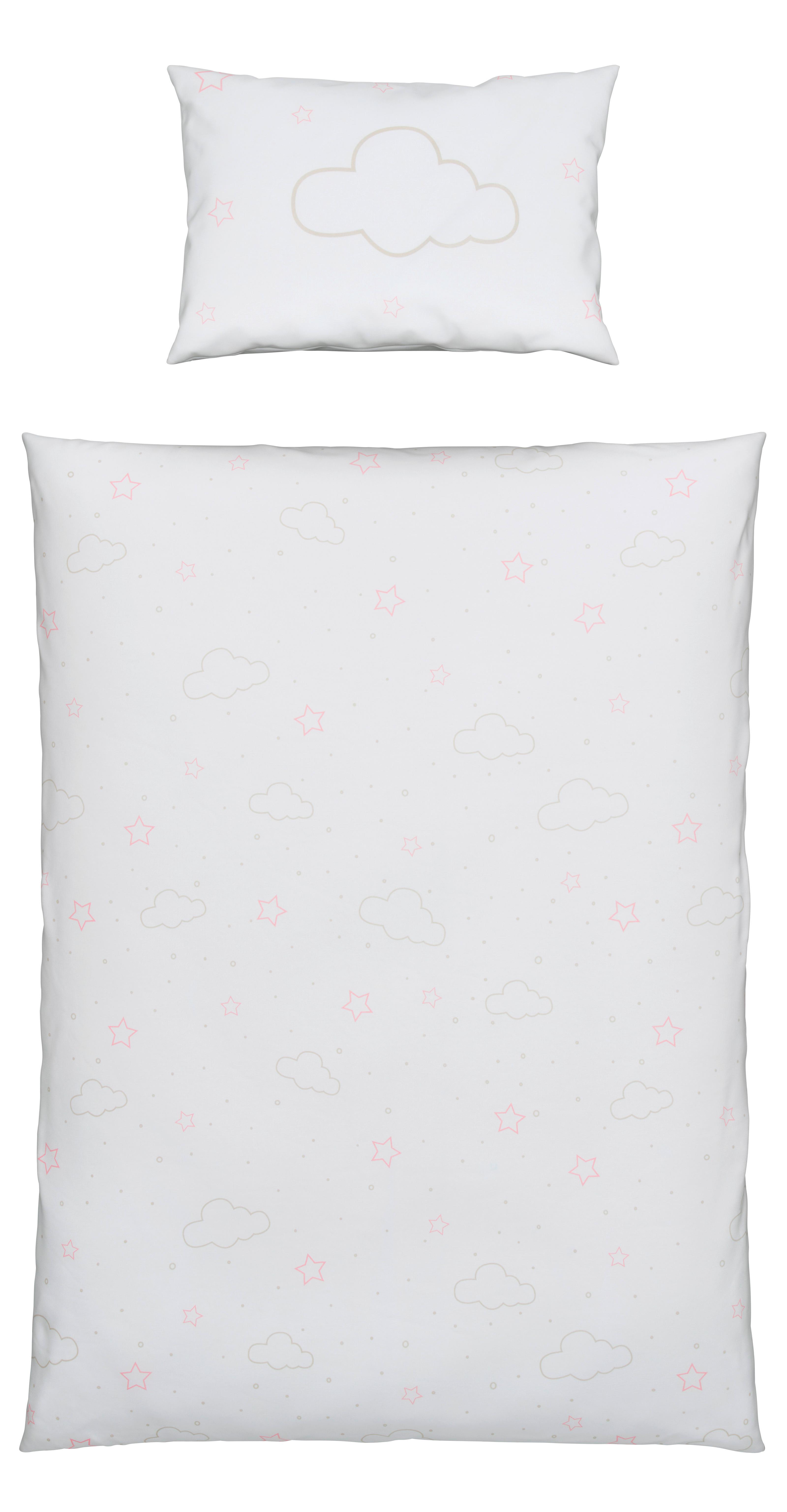 Kinderbettwäsche Rosalinda in Weiß/Pink ca. 100x135cm - Pink, Basics, Textil (100/135cm) - Bessagi Kids