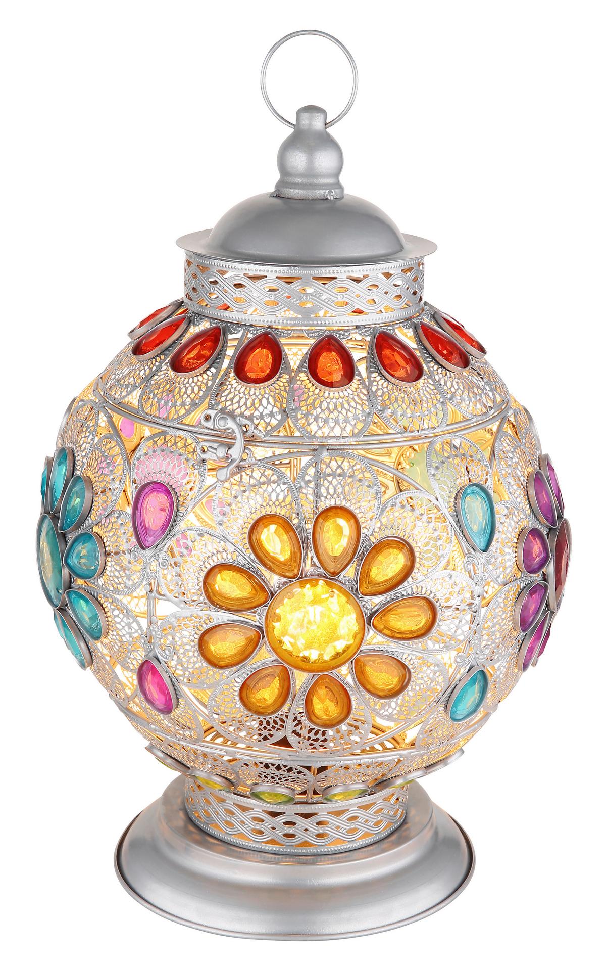 Namizna Svetilka 15658t - srebrne barve/črna, Konvencionalno, kovina/umetna masa (27/39,5cm) - Globo