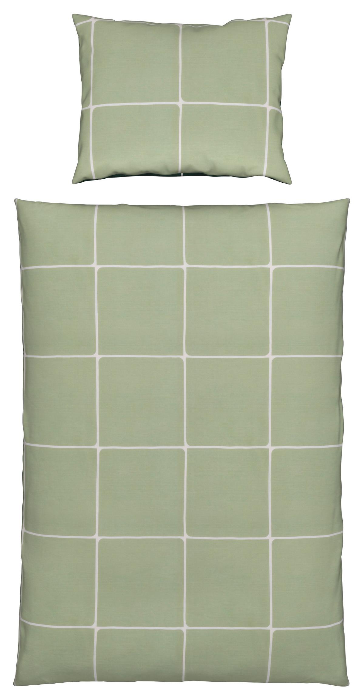 LINGE DE LIT LINNEA WENDE - Waldgrün/Weiss, Modern, Textil (160/210cm) - Modern Living