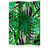 Paravan Tropical Leaves, 3-Delni, Dvostranski - zelena/bela, Basics, tekstil/les (135/172/3cm) - artgeist