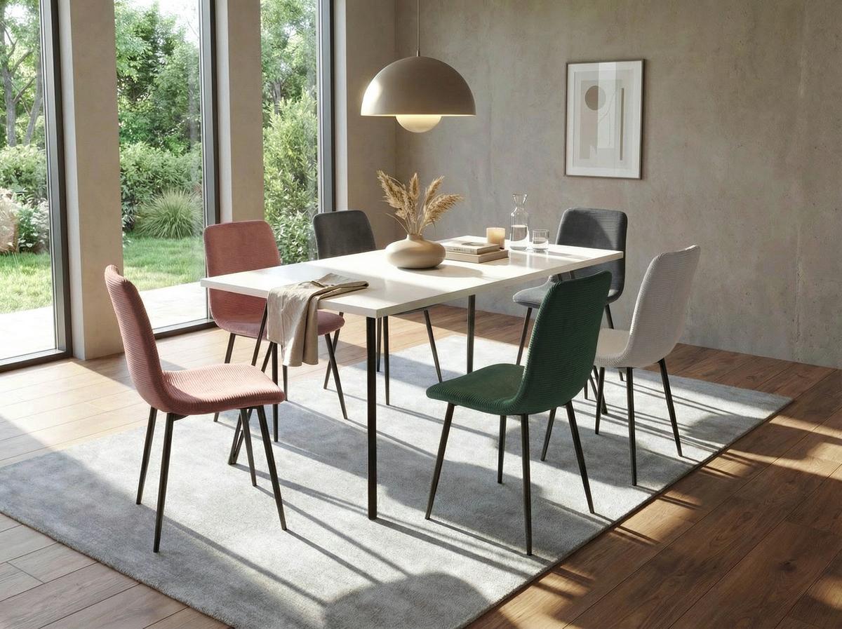 STUHL-SET LEIPZIG S 2ER-SET - Altrosa/Schwarz, MODERN, Textil/Metall (44/92/54cm) - P & B