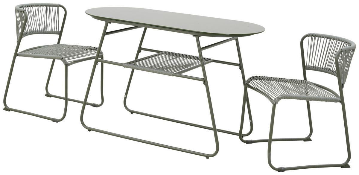 Balkonset Cristiano in Grün - Grün, Modern, Glas/Kunststoff (55/120/72cm) - Premium Living