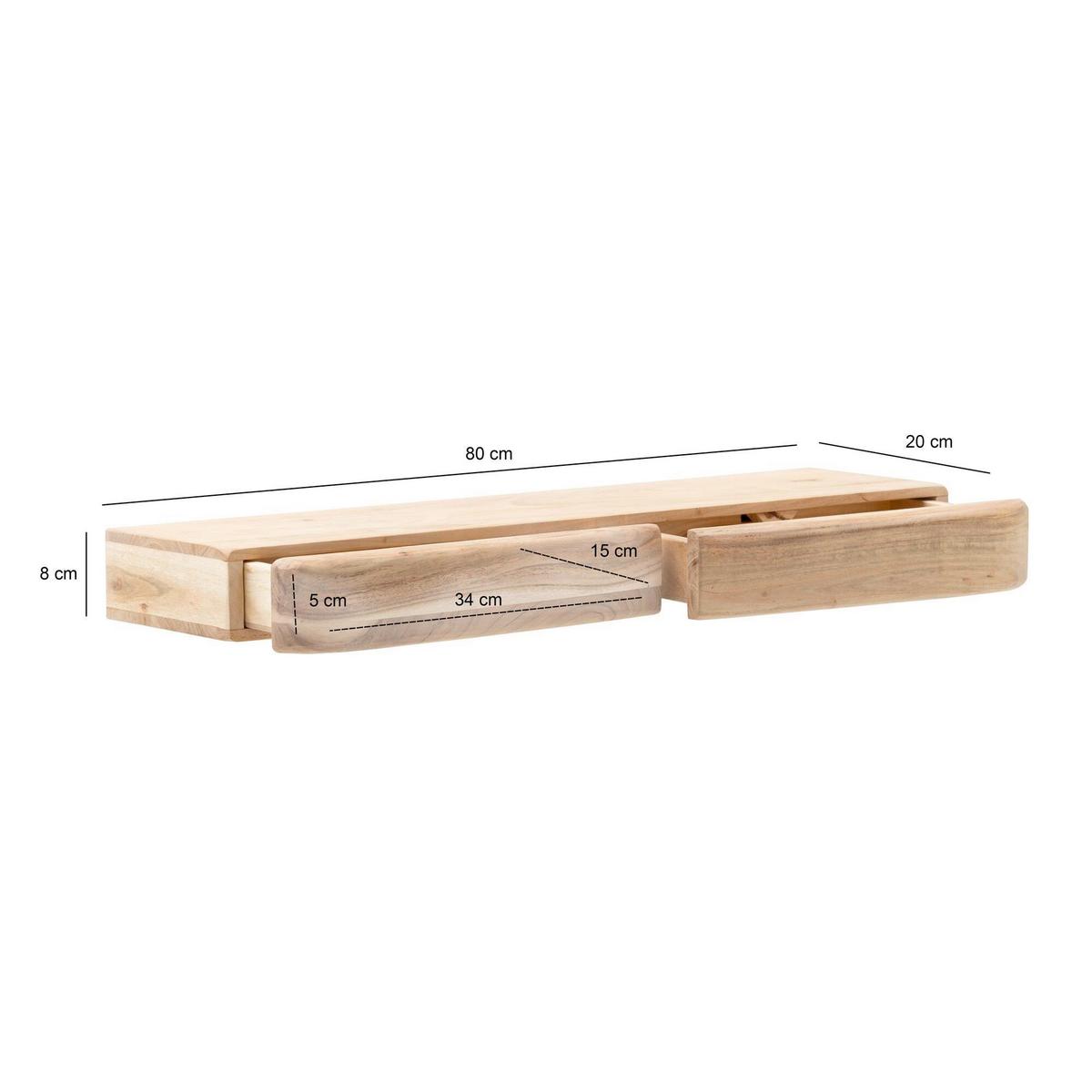 Wandboard Wl7.387 - Akaziefarben, Design, Holz (80/8/20cm) - Livetastic