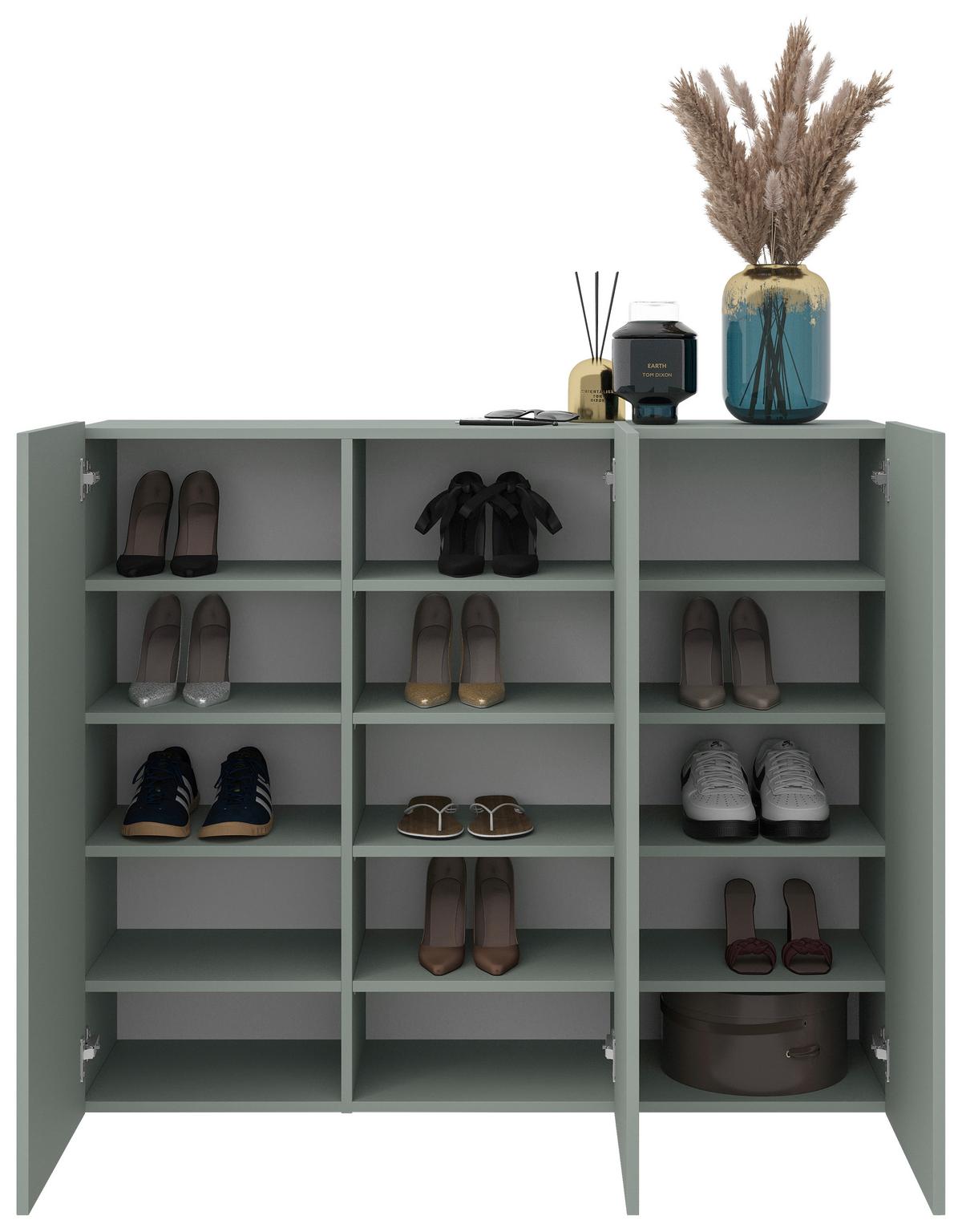 SZAFKA NA BUTY NEWNIQ - zielony, Design, materiał drewnopochodny (120/100/34cm) - Hom`in