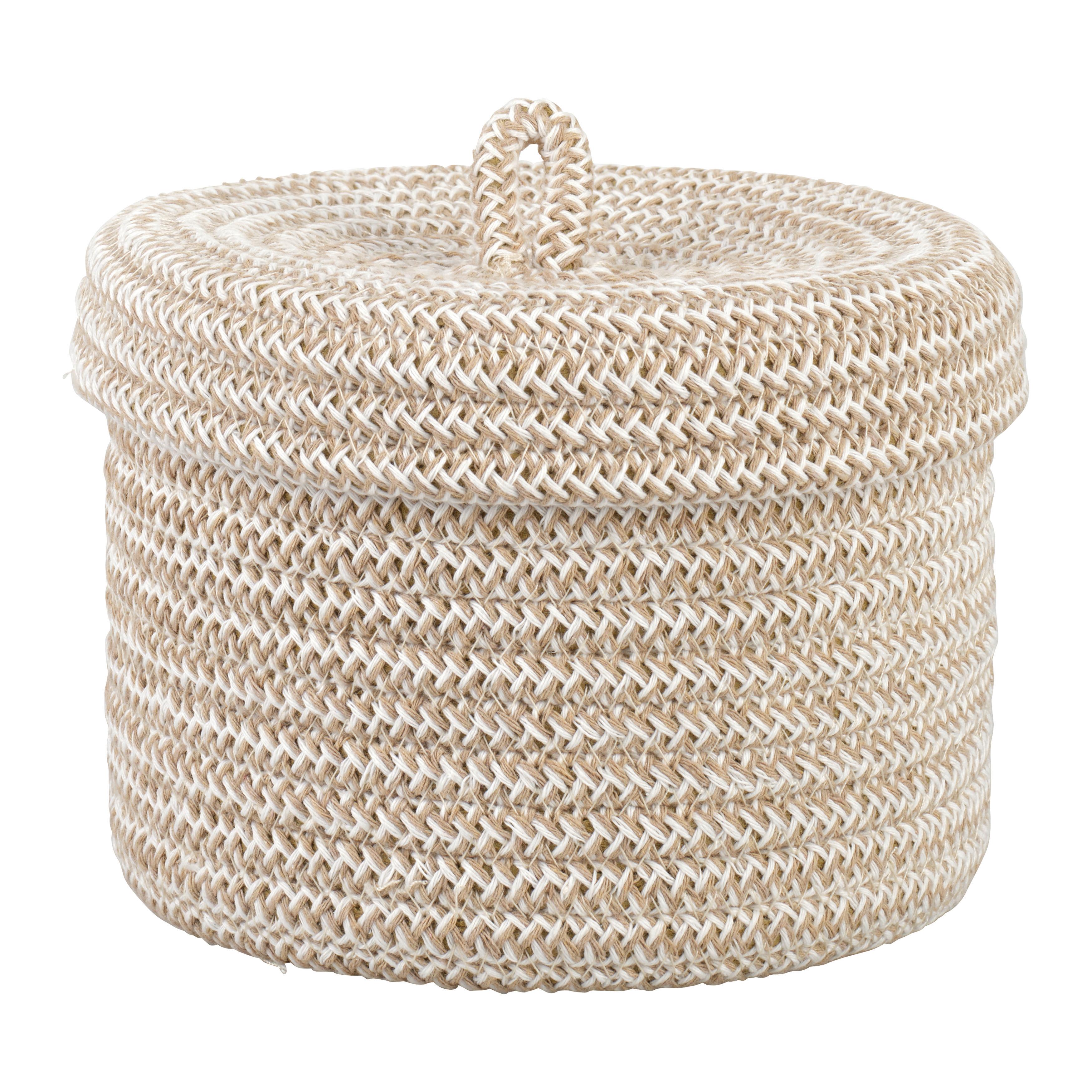 Korb Conny Weiß/Beige - Beige/Weiß, Textil (19/14cm) - Mömax