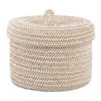 Korb Conny Weiß/Beige - Beige/Weiß, Textil (19/14cm) - Mömax