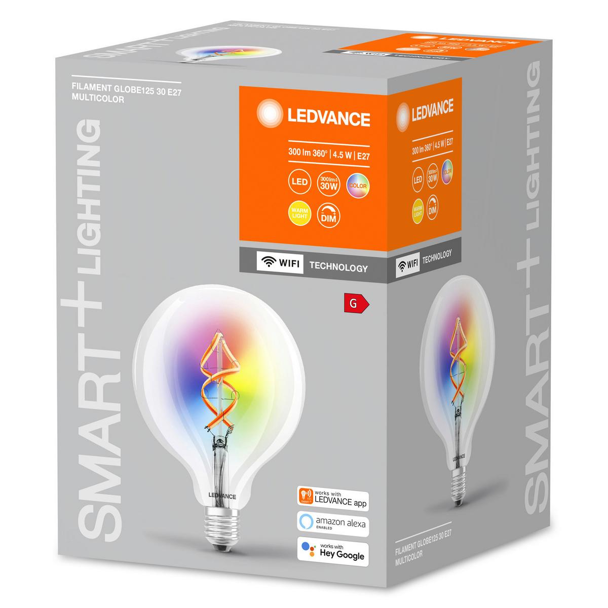 ŻARÓWKA LED SMART WIFI G60D - przejrzysty, Basics, szkło (12,4/16,8cm) - Ledvance