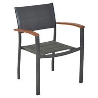 Vrtni Stol Paxos, Siva, Aluminij - siva/barve grafita, Moderno, kovina/les (63/84/54,5cm) - Gardenson