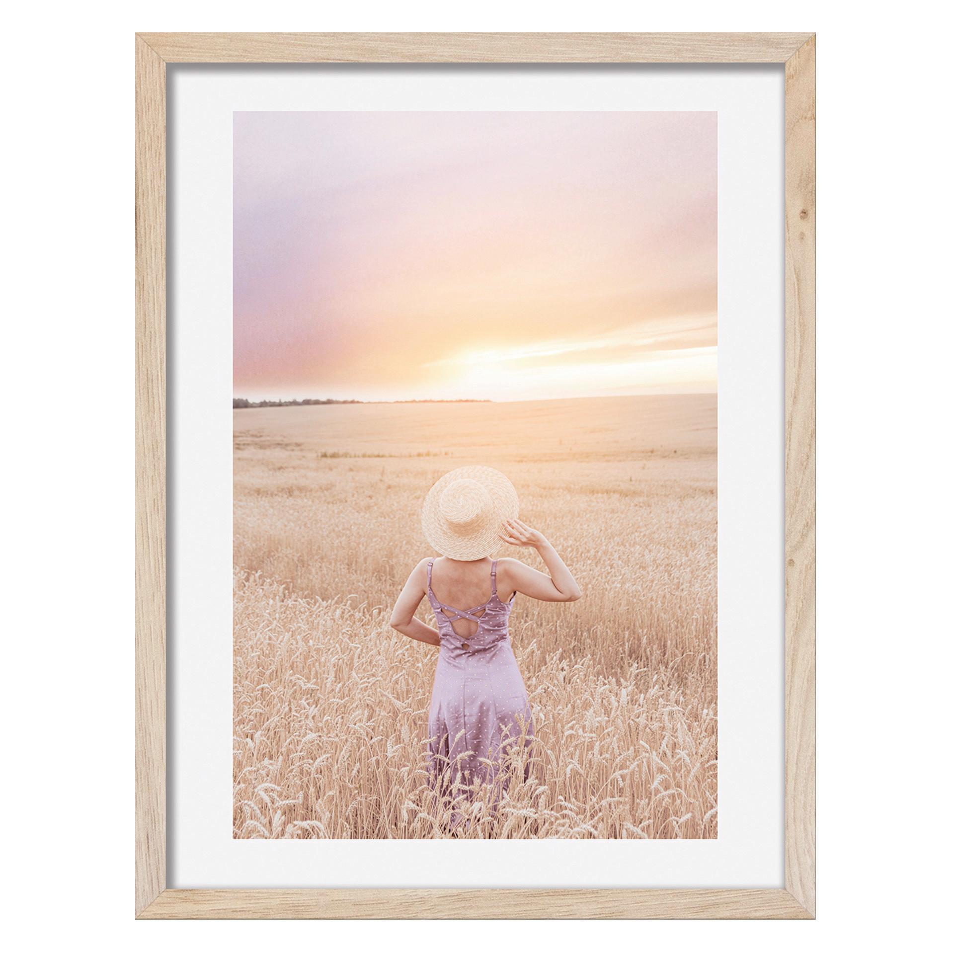 Slika Vous I - vijolična/rumena, papir/leseni material (30/40cm) - Modern Living