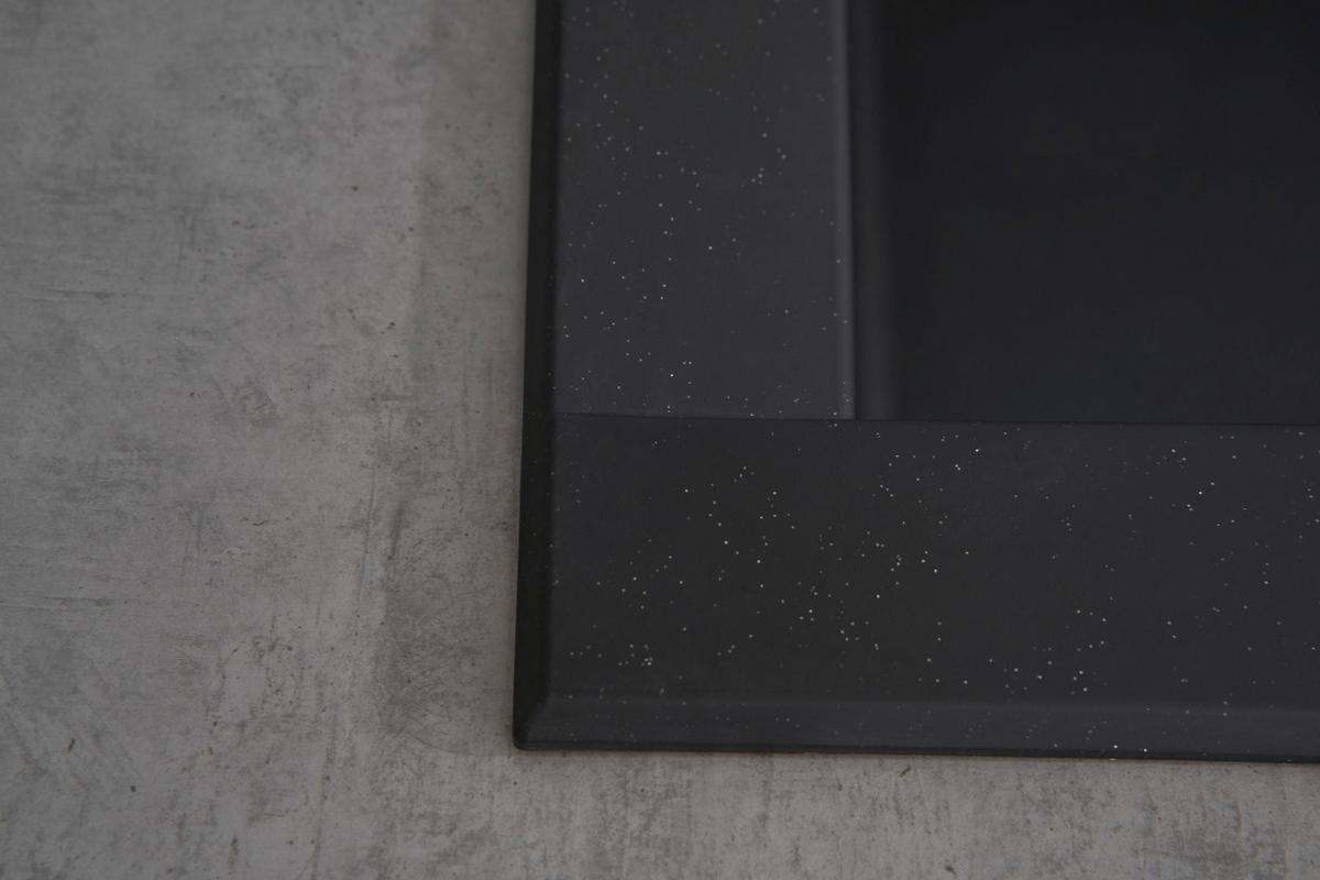 Einbauspüle Ohio ca. 66x21x50 cm Schwarz - Schwarz, Trend, Glas/Kunststoff (66/21/50cm) - Respekta