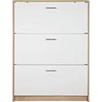 Schuhschrank Weiß/Eichefarben - Chromfarben/Eichefarben, MODERN, Holzwerkstoff/Kunststoff (93/124/25cm) - Mömax modern living Schuhschrank Weiß/Eichefarben - Chromfarben/Eichefarben, MODERN, Holzwerkstoff/Kunststoff (93/124/25cm) - Mömax modern living