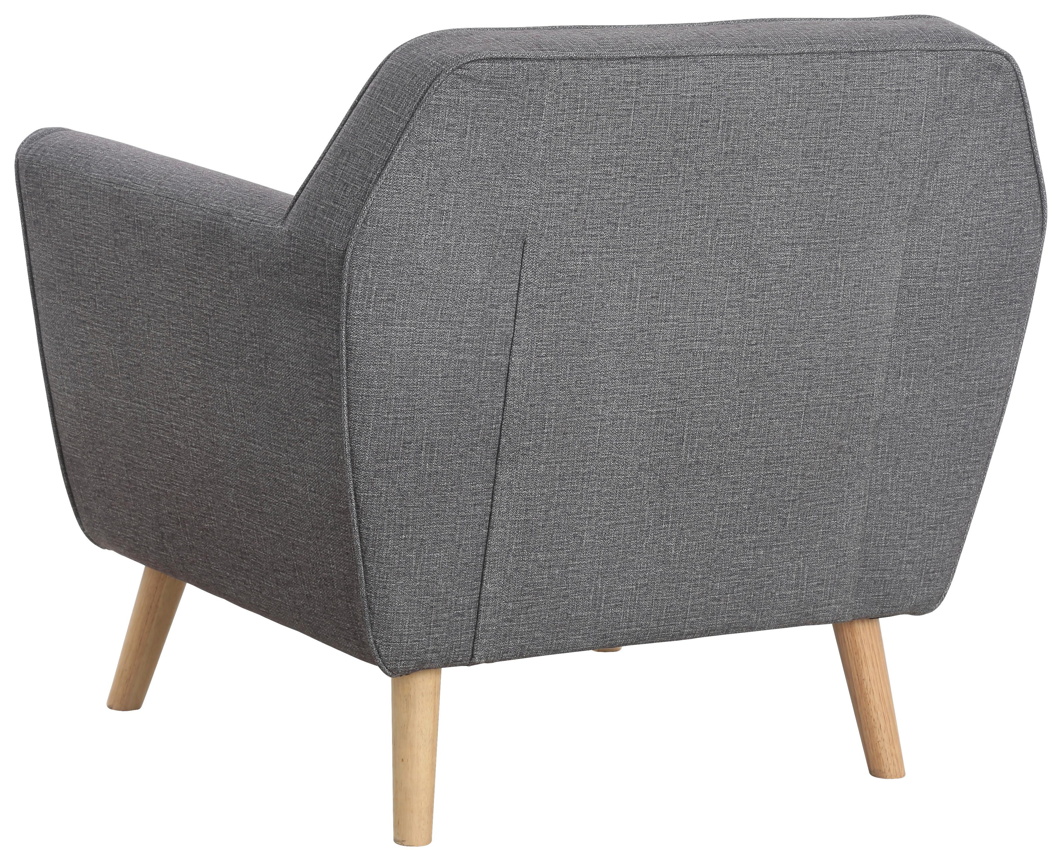 Fotelj Lara, Siva - temno siva/naravne barve, Konvencionalno, tekstil/les (88,5/83/79cm) - P & B