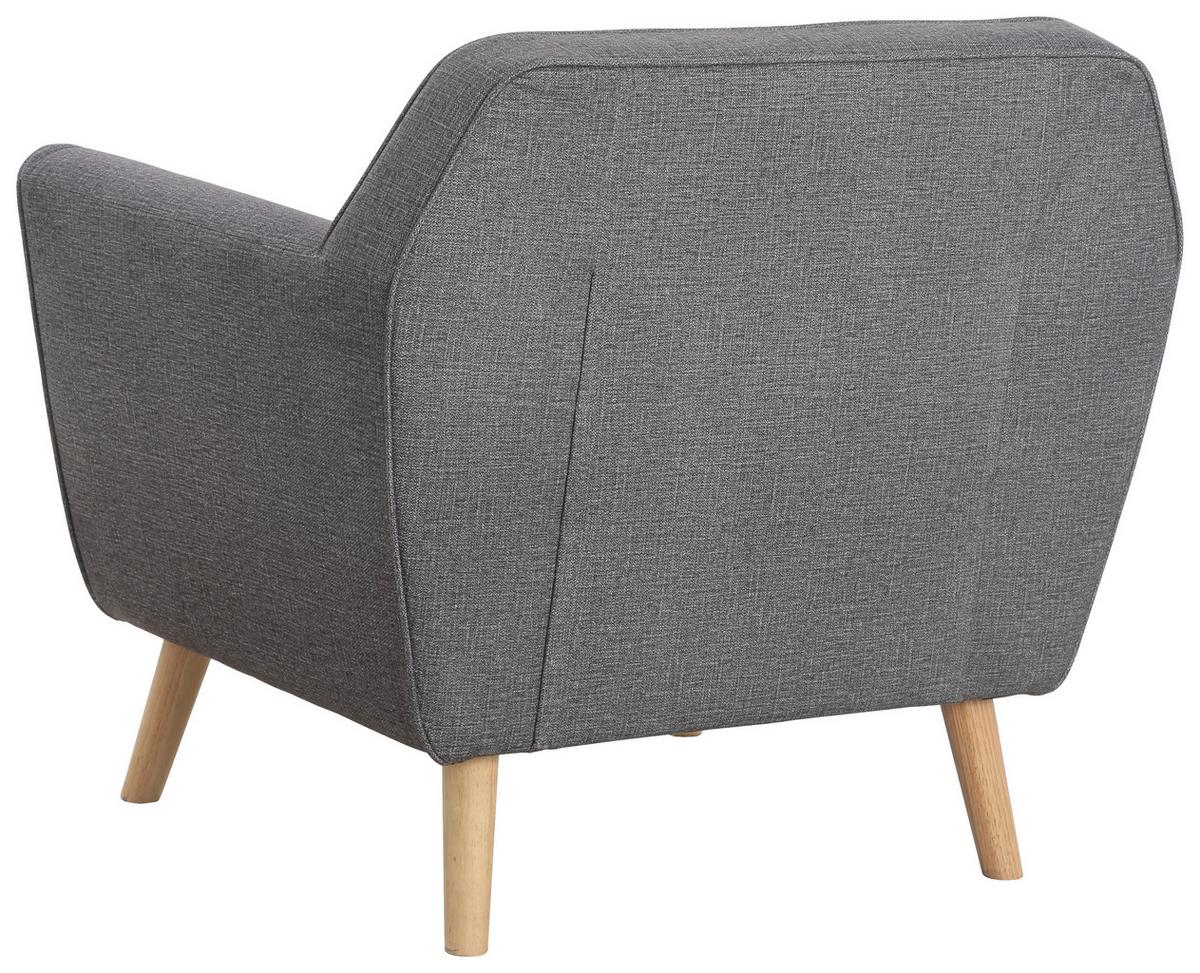 Fotelj Lara, Siva - temno siva/naravne barve, Konvencionalno, tekstil/les (88,5/83/79cm) - P & B