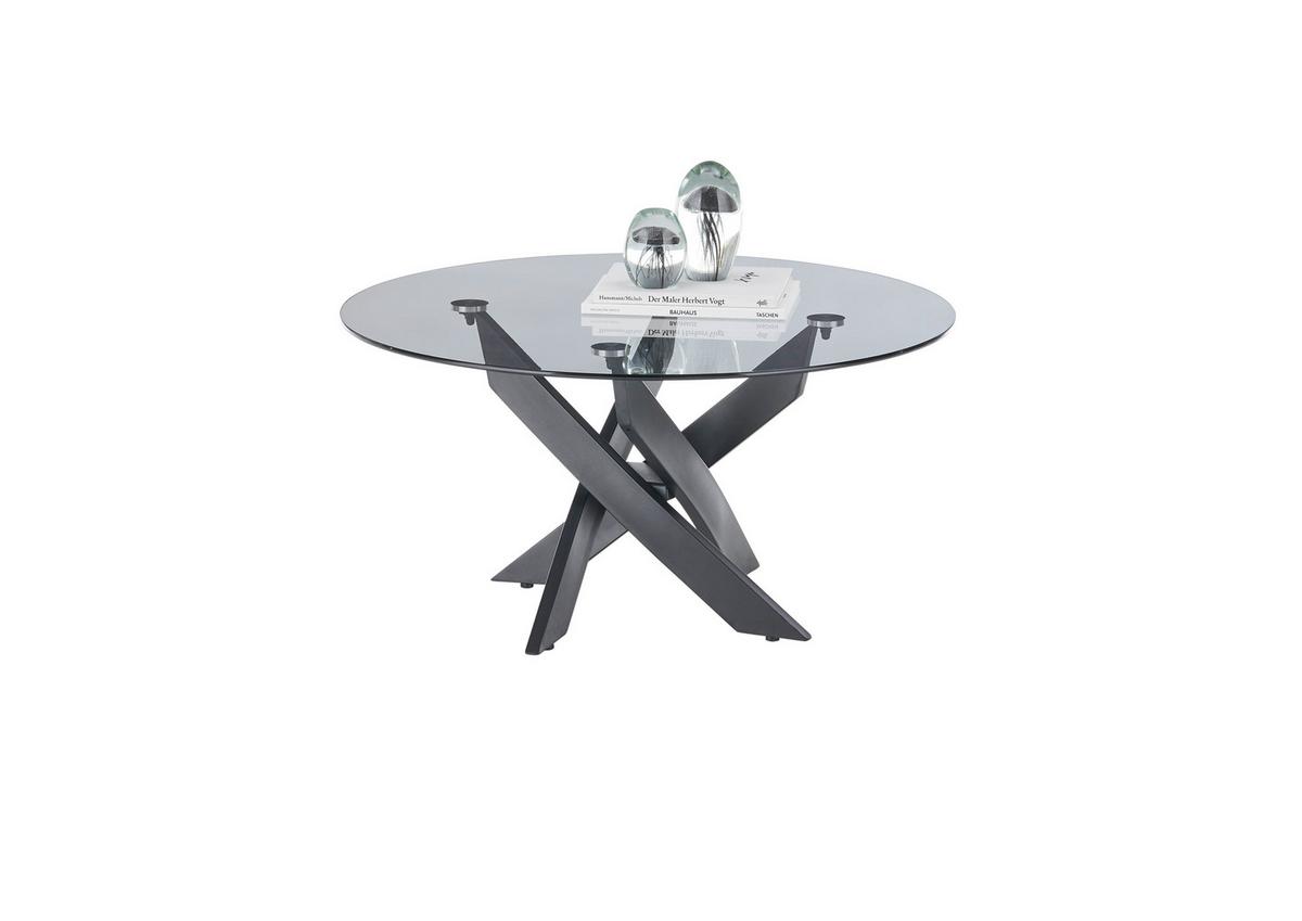 Măsuță de cafea KOPENHAGEN - negru/gri, Modern, sticlă/metal (80/45cm) - Modern Living