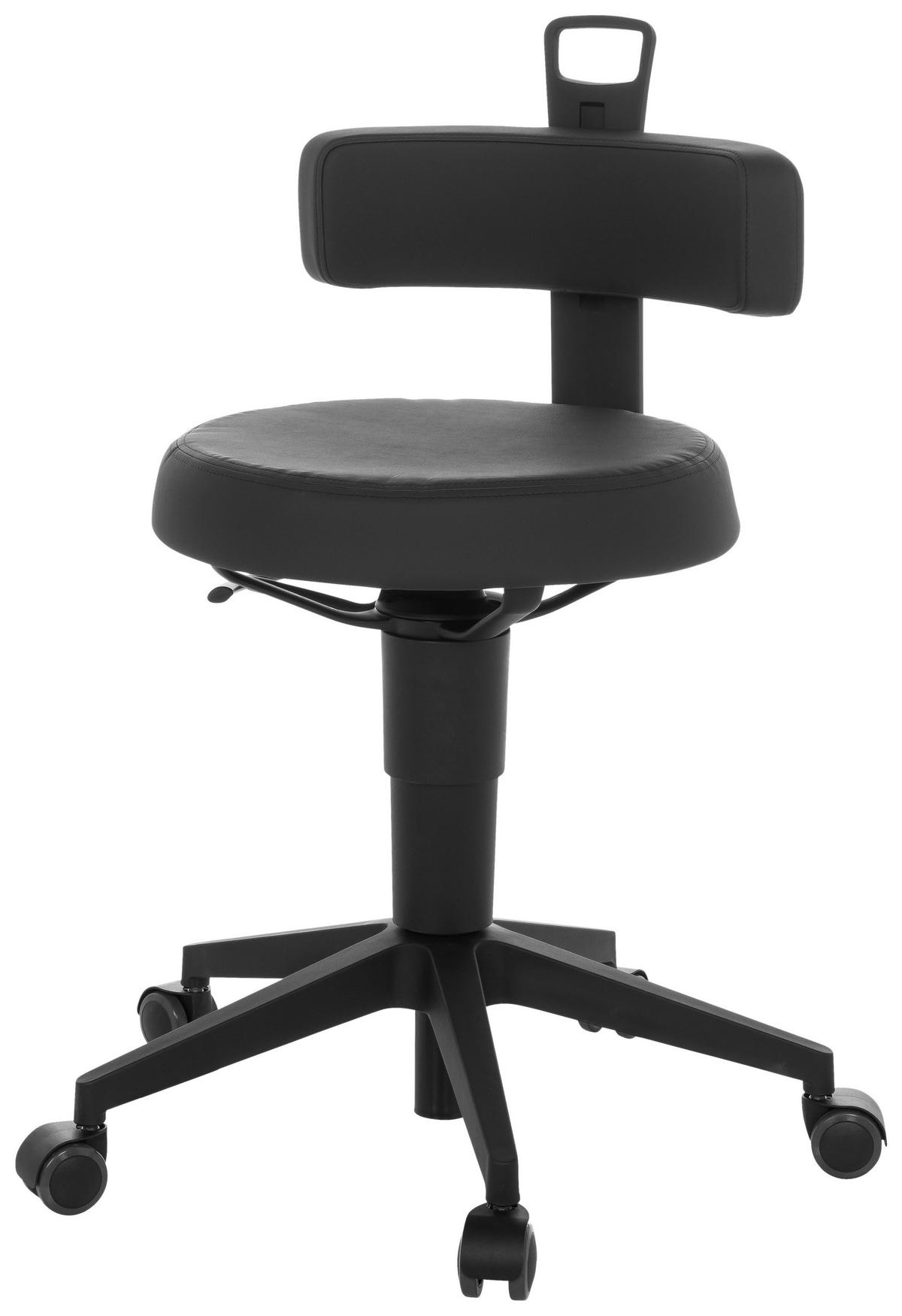 Pisarniški Stolček Top Work Flex Pu, Črna - črna, Basics, umetna masa/usnje (40/74-86/46cm) - MID.YOU