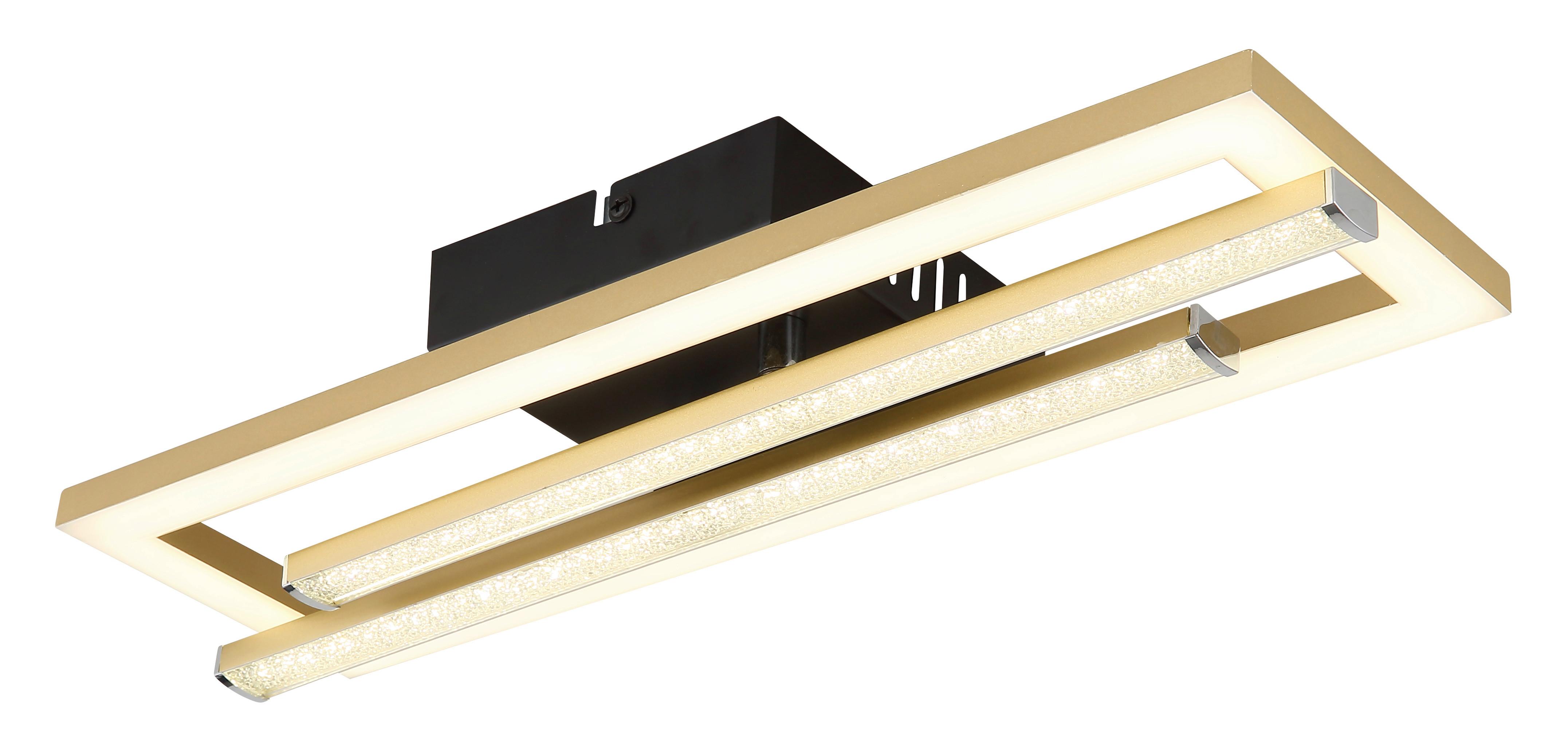 LED-DECKENLEUCHTE 672843G - Klar/Goldfarben, Design, Kunststoff (40/37,5/6,3cm) - Globo