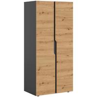 Drehtürenschrank ANGA Anthrazit, Eiche Artisan - Anthrazit/Eiche Artisan, MODERN, Holzwerkstoff (80/180/51cm) - MID.YOU