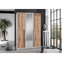 Dulap cu uși rotative Skate - alb/culoare lemn stejar, Modern, material pe bază de lemn (135/198/58cm)