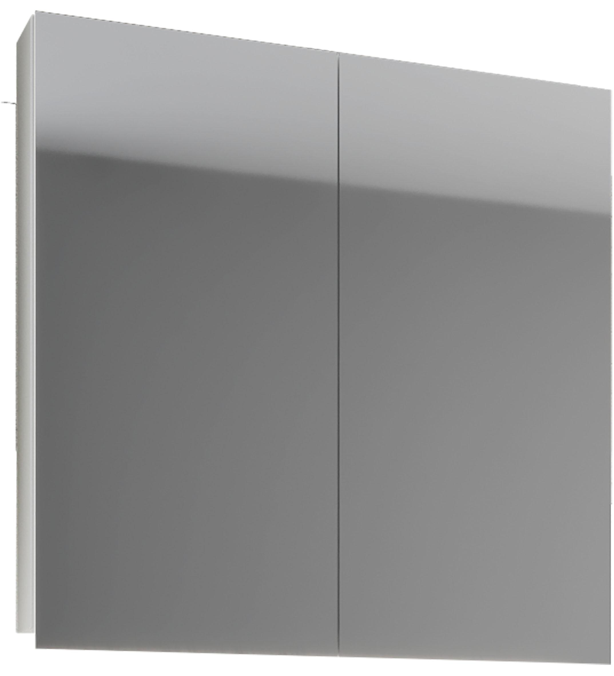 Omara Z Ogledalom Vcb 1, Bela - bela, Basics, steklo/leseni material (80/59/12cm) - MID.YOU