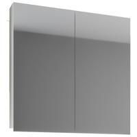 Omara Z Ogledalom Vcb 1, Bela - bela, Basics, steklo/leseni material (80/59/12cm) - MID.YOU
