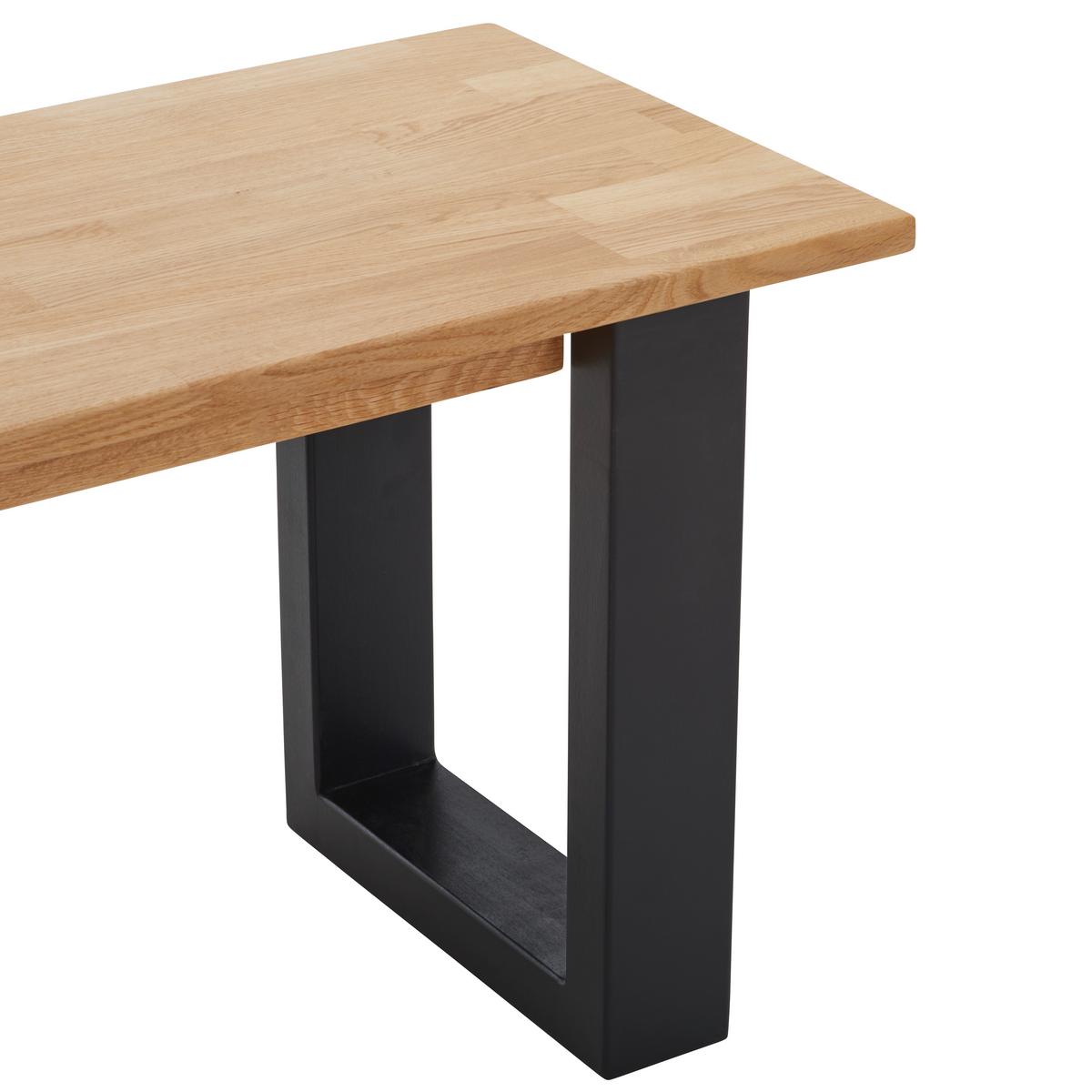 ŁAWKA ROOMSOLVER - dąb dziki/czarny, Natur, drewno (120/38/45cm) - Livetastic