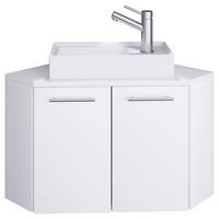 Kombiniran Umivalnik Vilosa, Bela - siva/bela, Moderno, umetna masa/leseni material (50cm) - MID.YOU