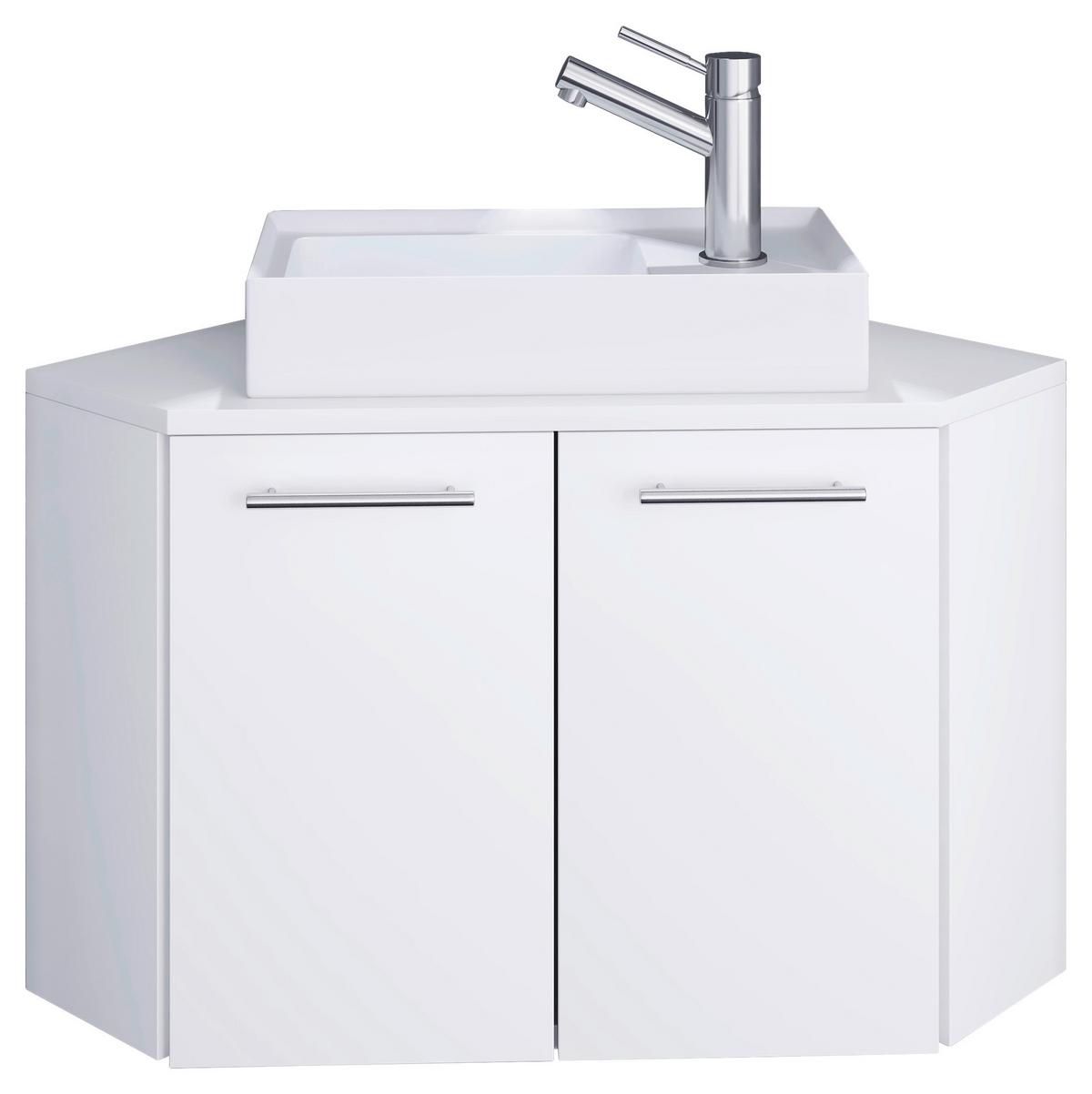 Kombiniran Umivalnik Vilosa, Bela - siva/bela, Moderno, umetna masa/leseni material (50cm) - MID.YOU