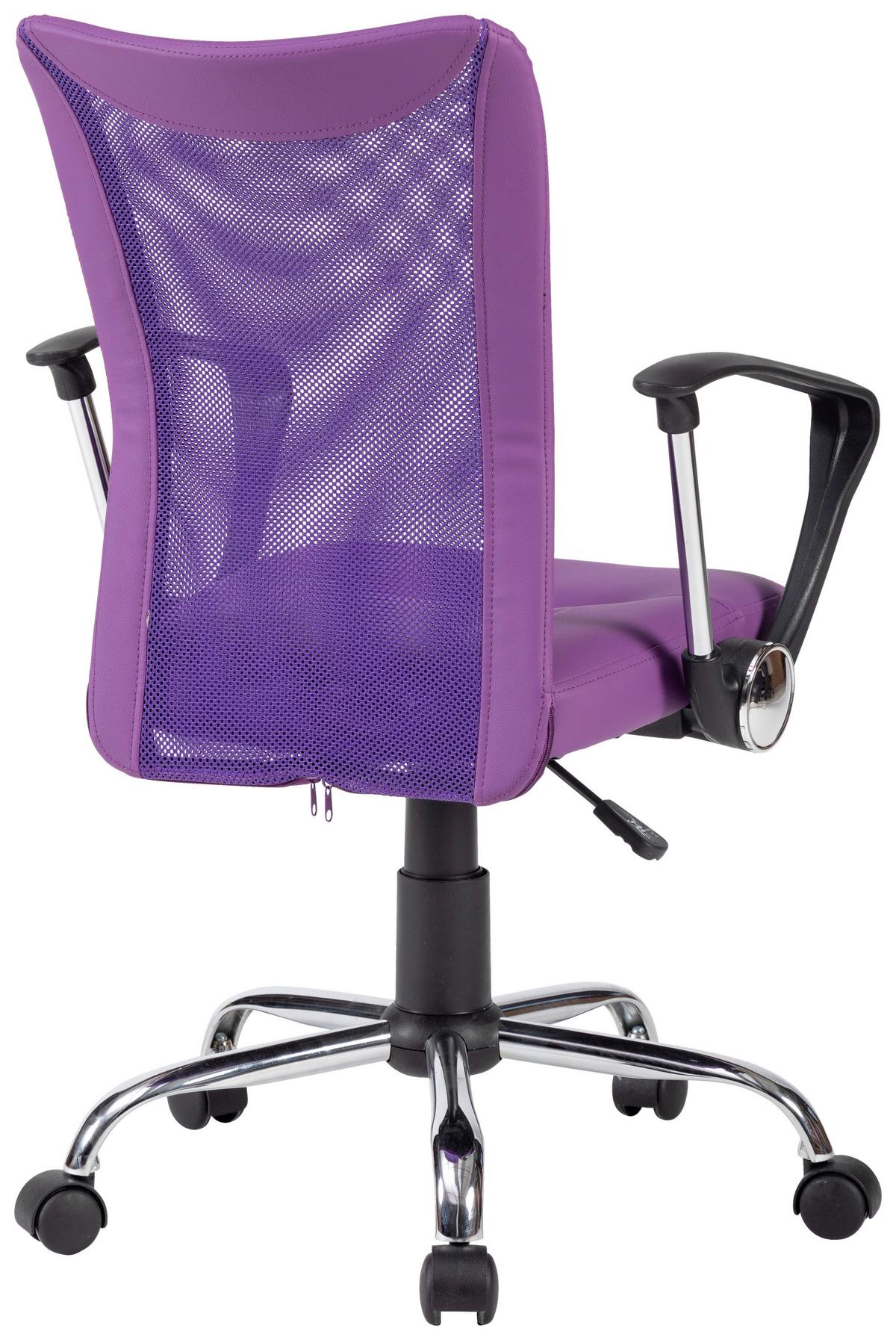 Vanessa Uredska Stolica - ljubičasta/boje kroma, Trend, metal/tekstil (56/99/56cm) - Modern Living