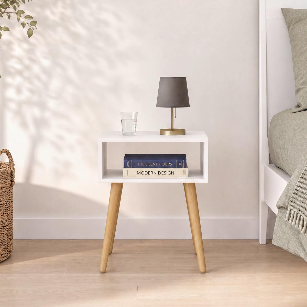 Nachttisch Singol "m" - Honigeiche/Weiss, Modern, Holzwerkstoff (45/56/30cm) - Livetastic