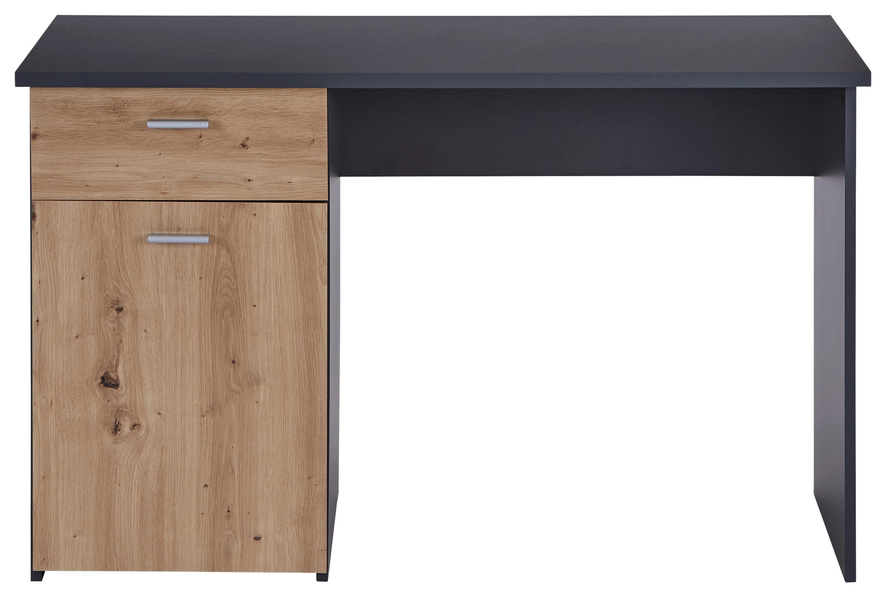 Pisalna Miza Simon Antracit, Barva Hrasta - barve aluminija/antracit, Moderno, umetna masa/leseni material (120/75,5/60cm) - Mömax