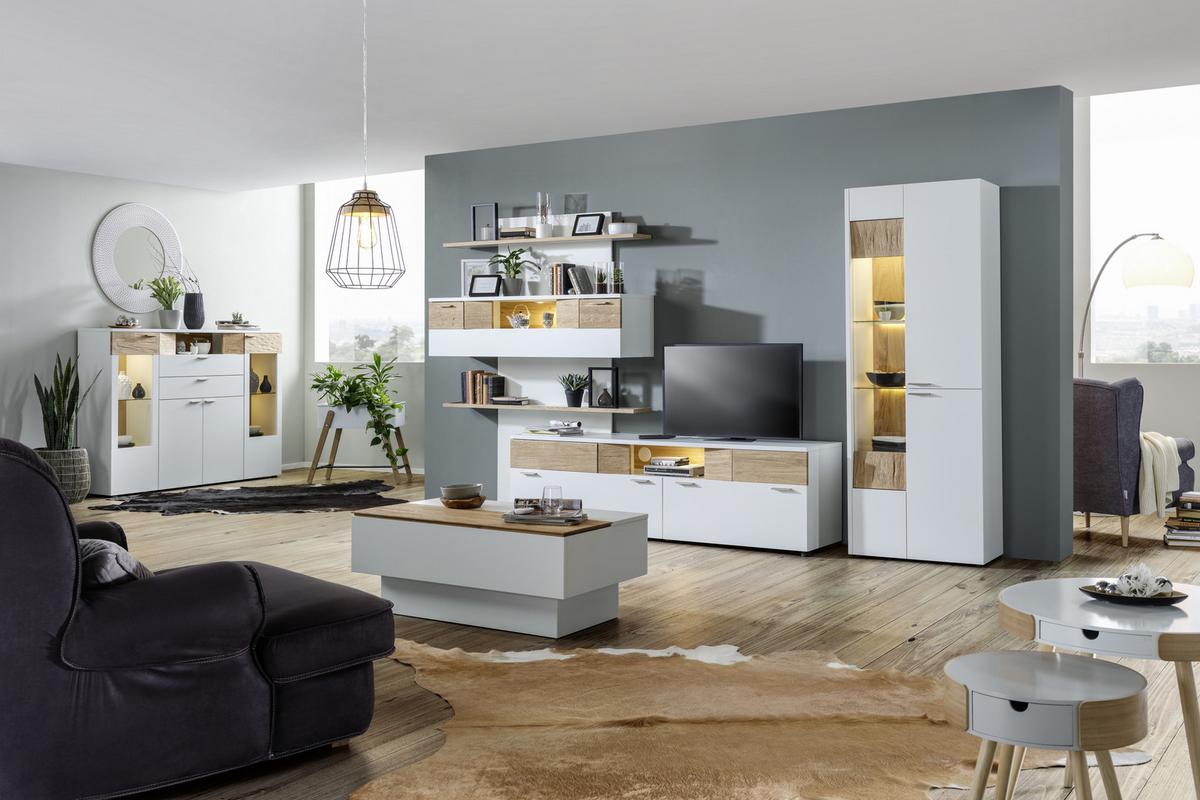 Wandpaneel in Weiß - Weiß, MODERN, Holzwerkstoff (150/204/25cm) - Premium Living