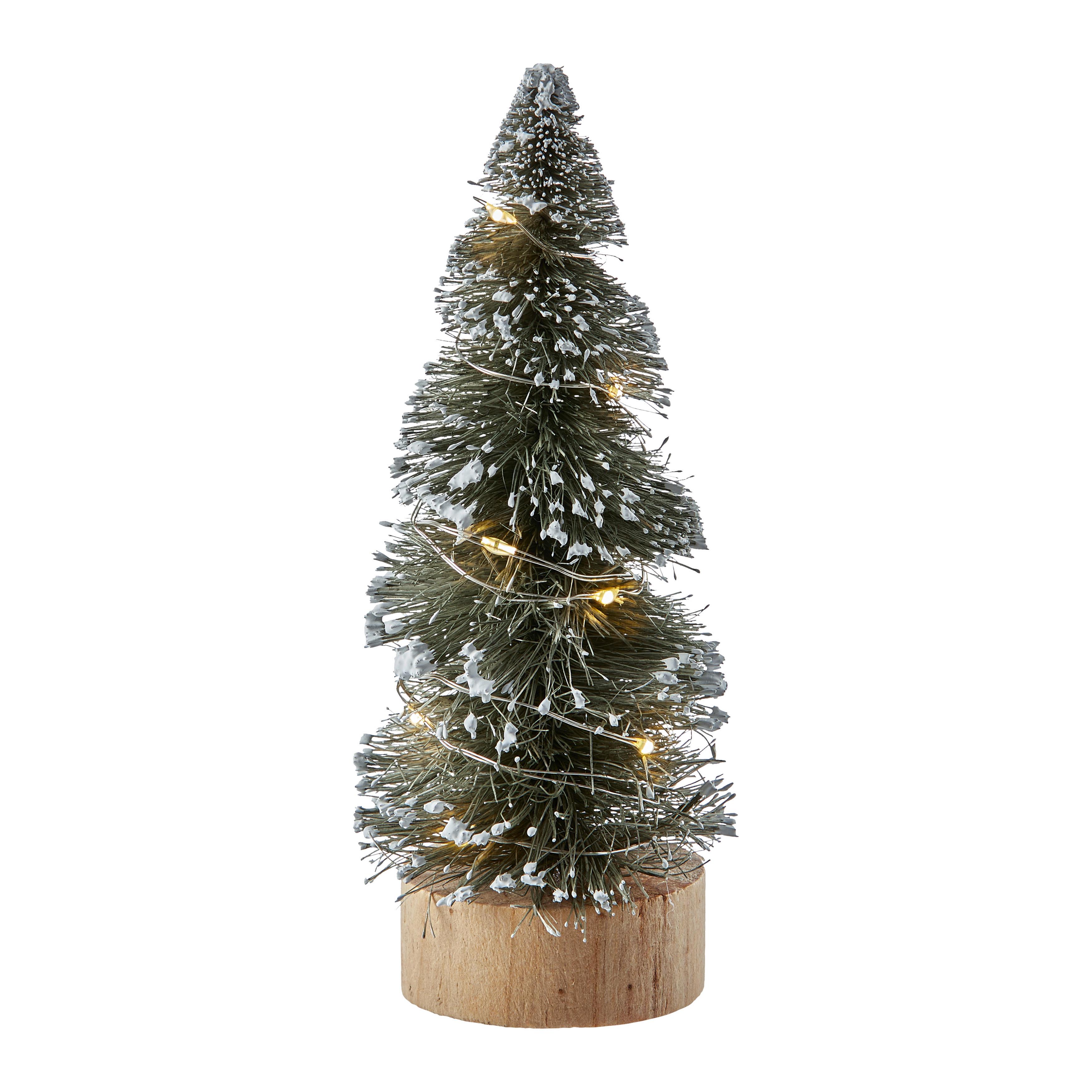 Dekor Karácsonyfa 15cm - barna/zöld, Konventionell, műanyag/fa (6/15cm)