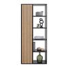 HYLLA PANELO -EXKLUSIV- - svart/naturfärgad, Modern, metall/trämaterial (75/175/34cm) - Mömax