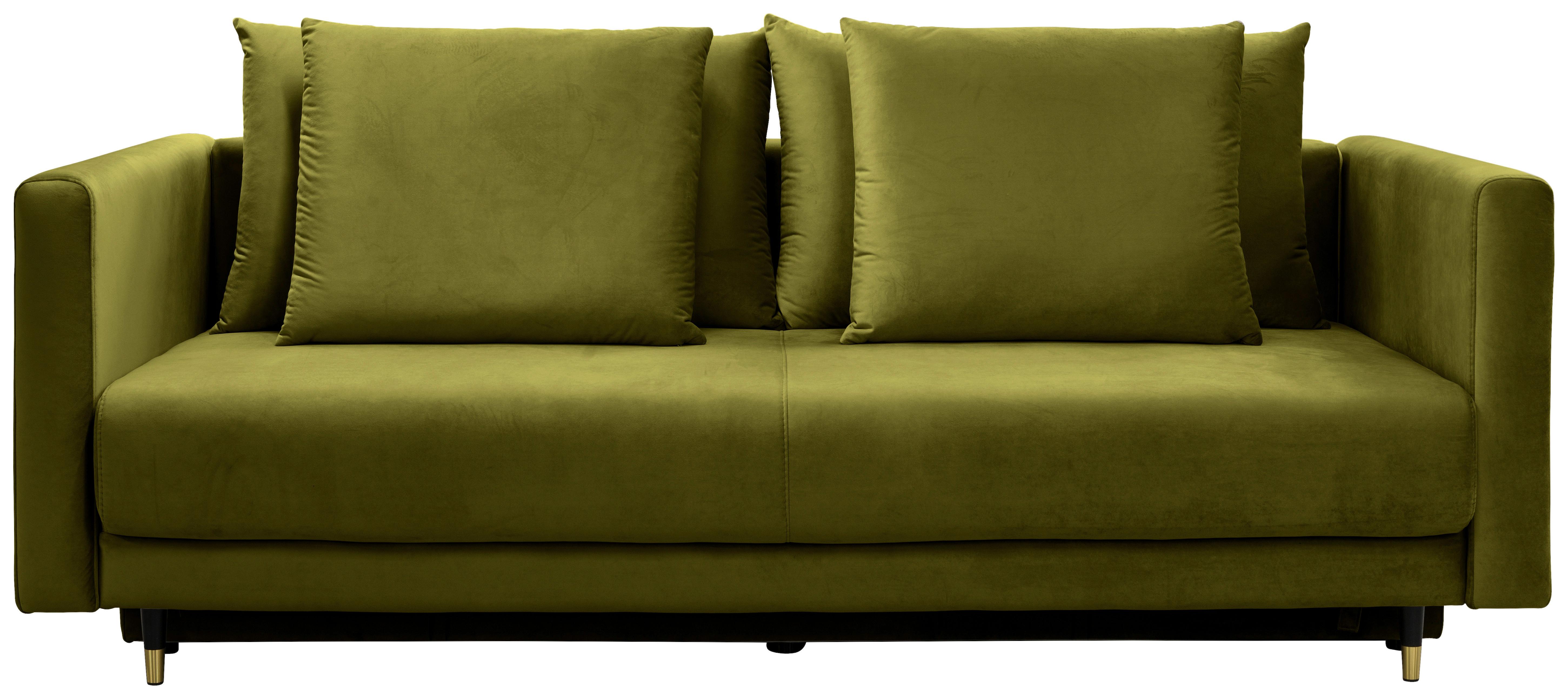Canapea extensibilă Vivien - măsliniu, Modern, textil (225/96/118cm)