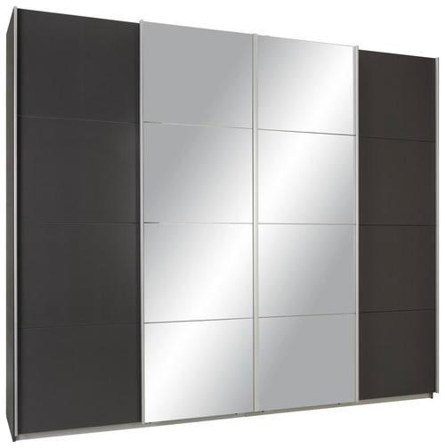 Omara Z Drsnimi Vrati Syncrono - temno siva/barve aluminija, Konvencionalno, kovina/leseni material (270/230/62cm) - Mömax