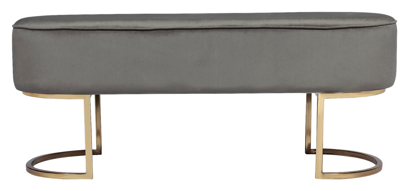 SITZBANK PERA 200 GRAU / GOLD - Goldfarben/Grau, Design, Holz/Holzwerkstoff (105/41/40cm) - Kayoom