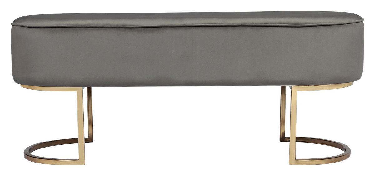 SITZBANK PERA 200 GRAU / GOLD - Goldfarben/Grau, Design, Holz/Holzwerkstoff (105/41/40cm) - Kayoom