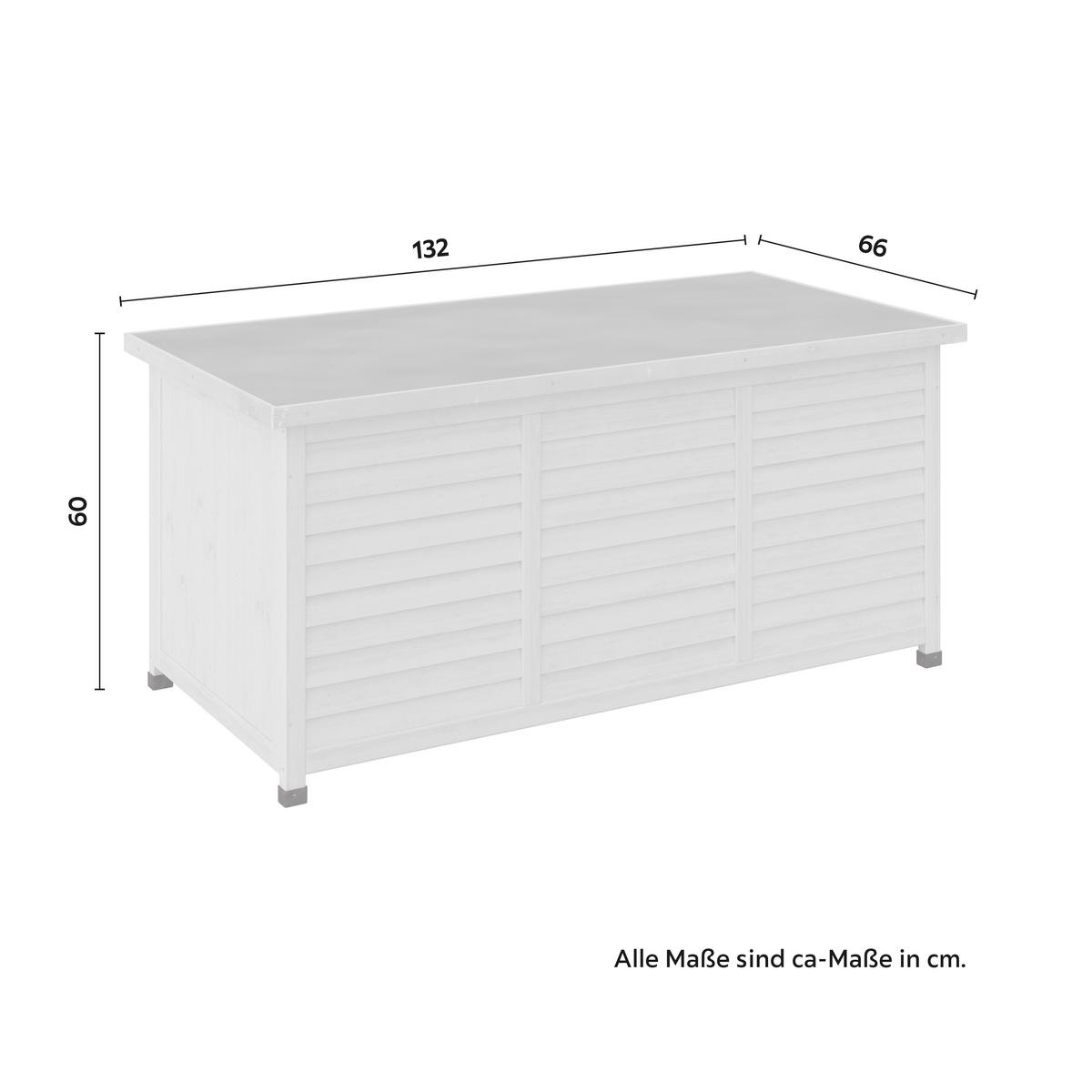 Kissenbox Biona Grau aus Echtholz - Grau, MODERN, Holz/Metall (132/60/66cm) - Bessagi Garden