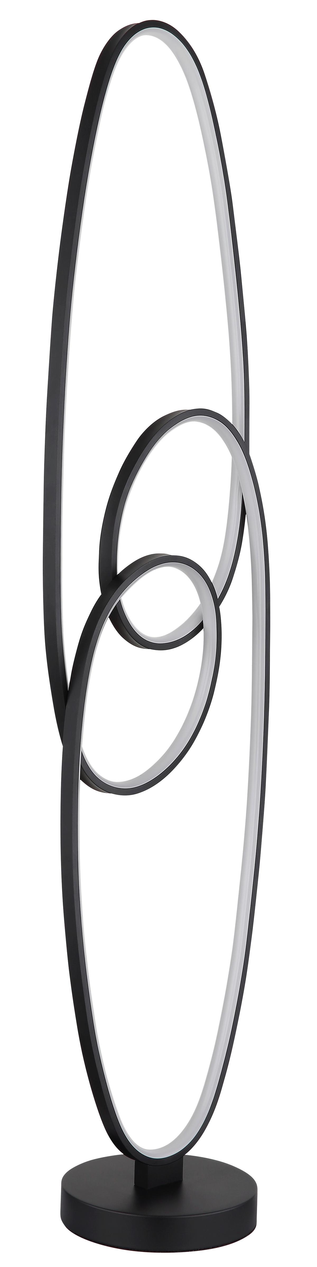 LED-STEHLEUCHTE 67177-36S SPIRA - Weiss/Schwarz, Design, Kunststoff/Metall (29/20/122cm) - Globo