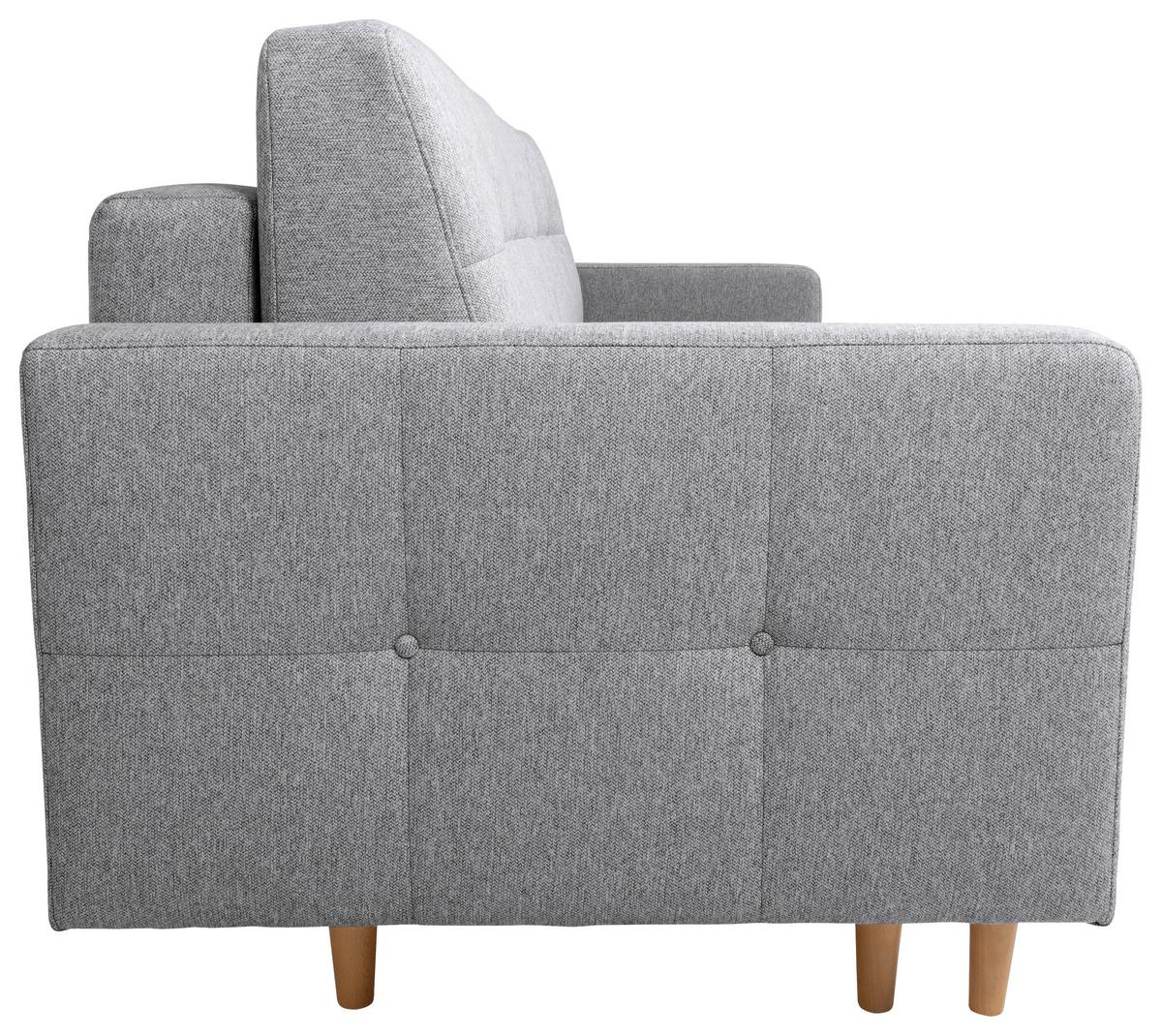 NORET Canapea extensibila - gri deschis, Konventionell, textil (222/93/99cm) - Modern Living
