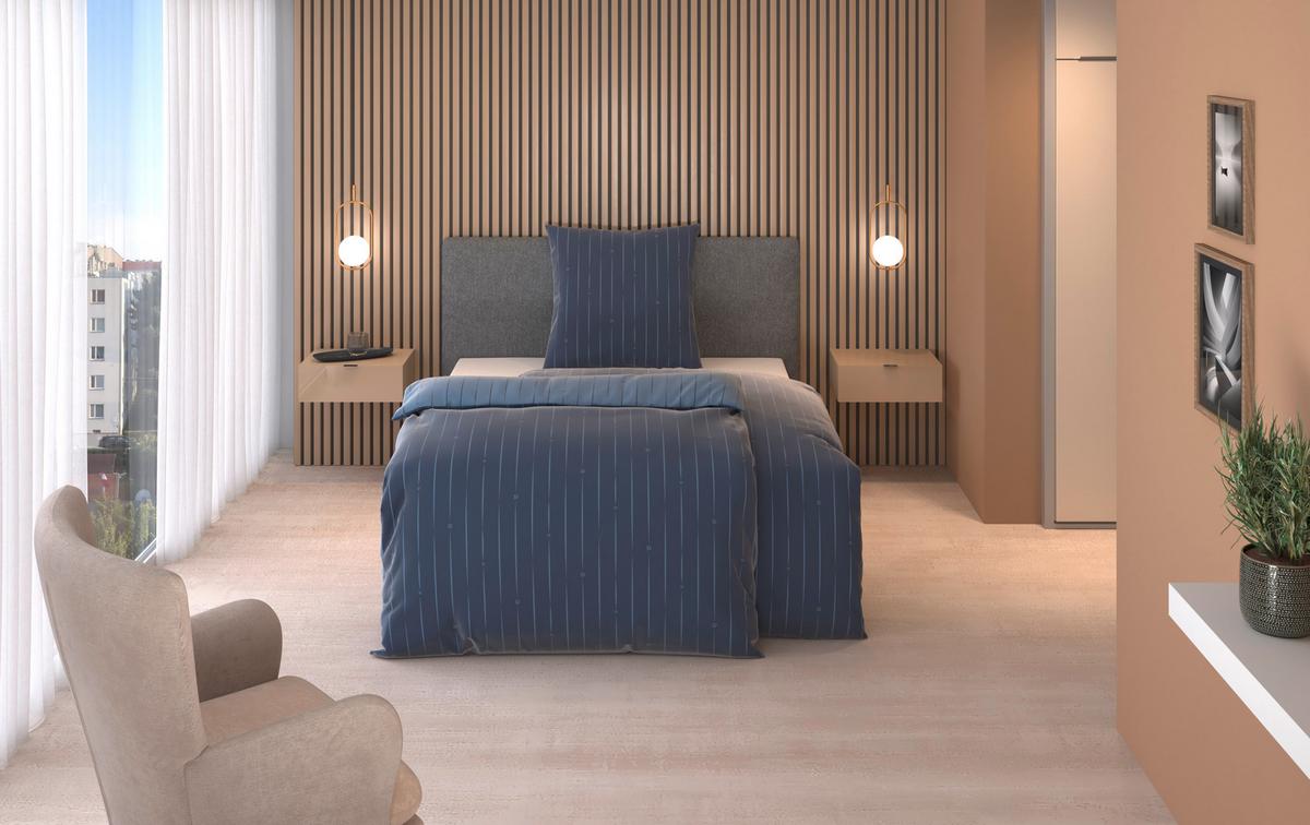 POŚCIEL DWUSTRONNA STRIPES - DK - niebieski, Design, tkanina (135/200cm) - Dieter Knoll