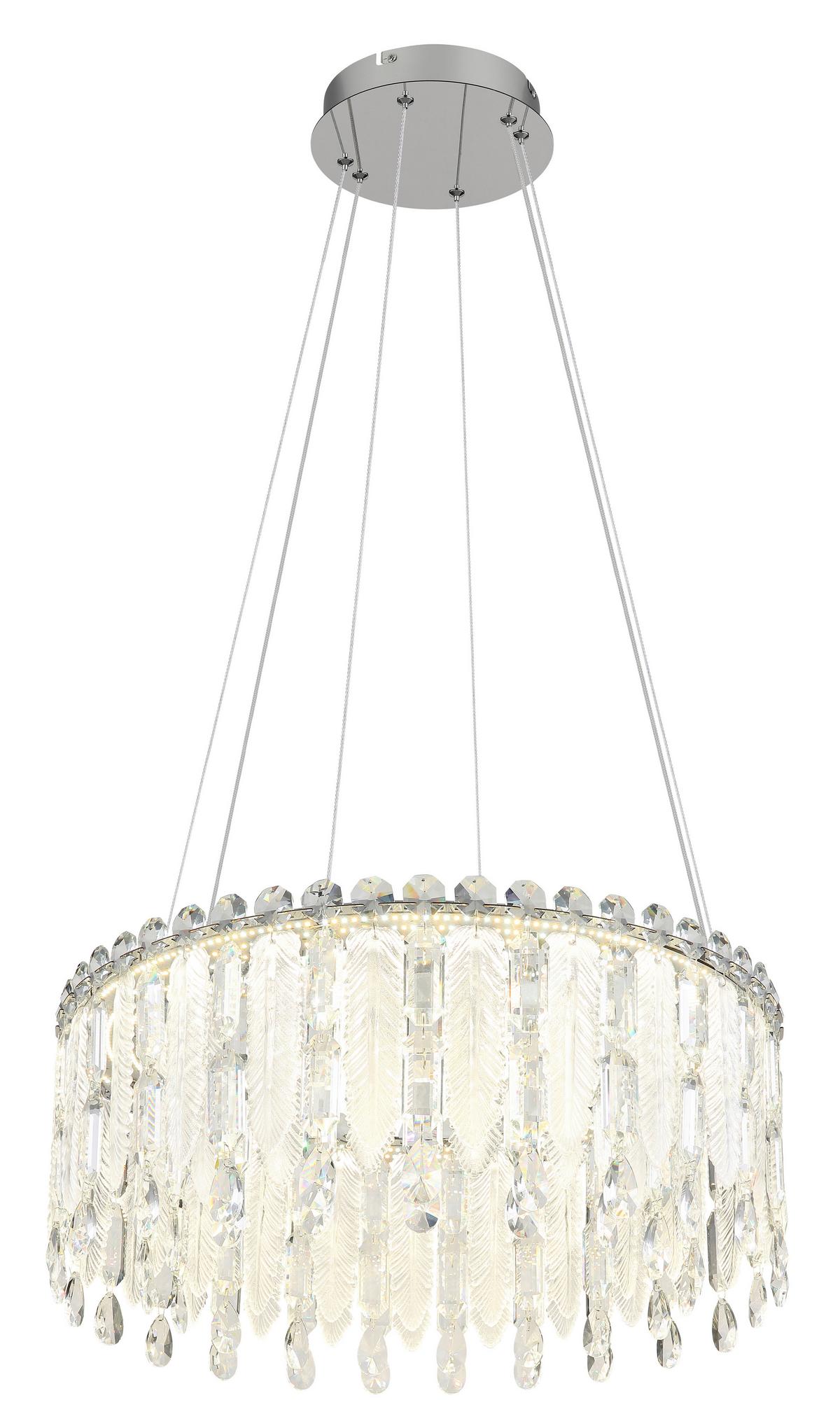 Led Függőlámpa 67176-58 Klunka - krómszínű/áttetsző, Design, üveg/textil (59,5/120cm)