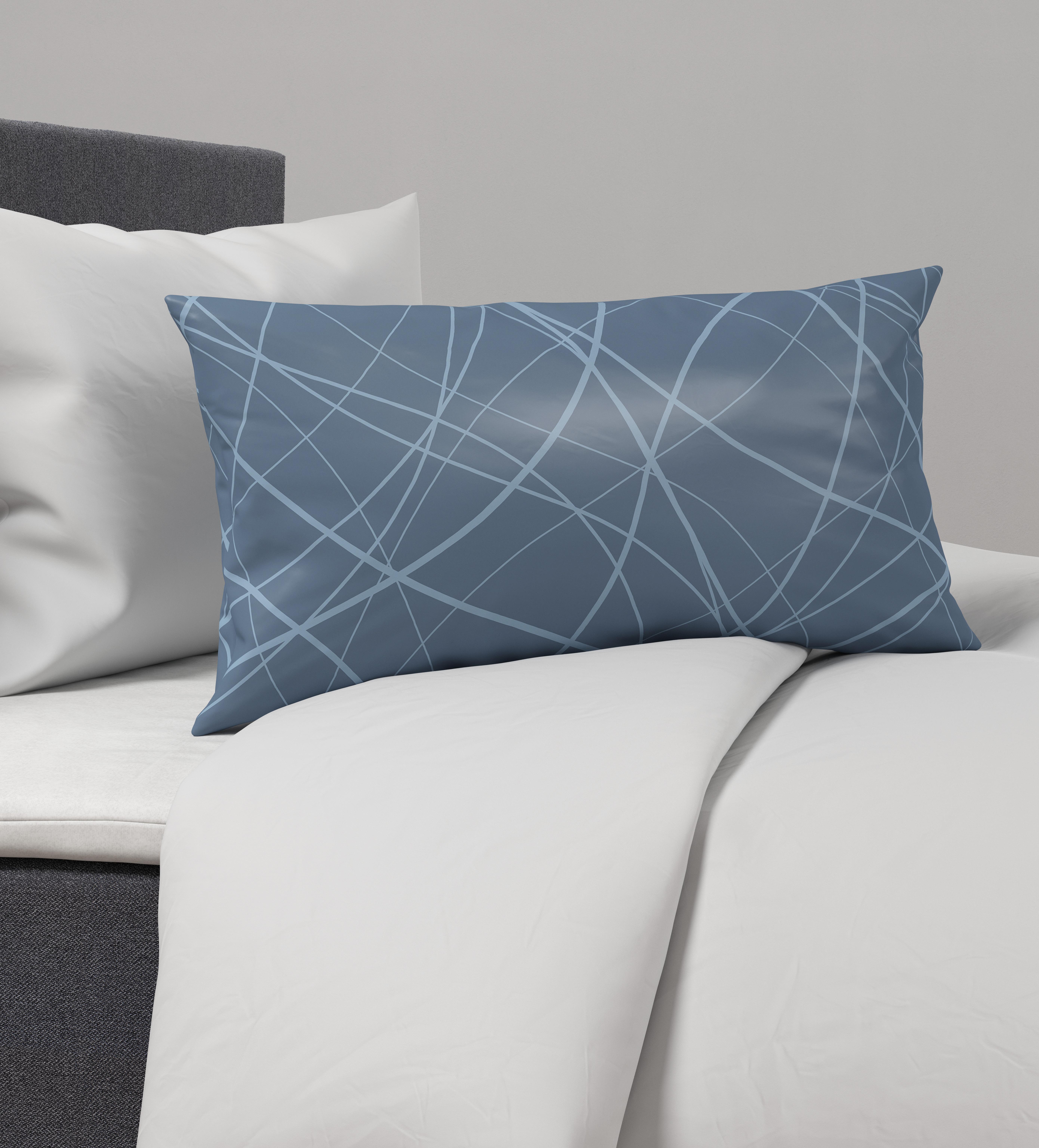 Kissenhülle Alex Design in Blau ca. 40x80cm - Blau, MODERN, Textil (40/80cm) - Premium Living