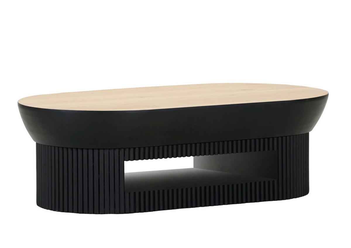 Couchtisch Tiffy Schwarz/Eichefarben - Eichefarben/Schwarz, MODERN, Holz/Holzwerkstoff (130/70/40cm) - Mömax