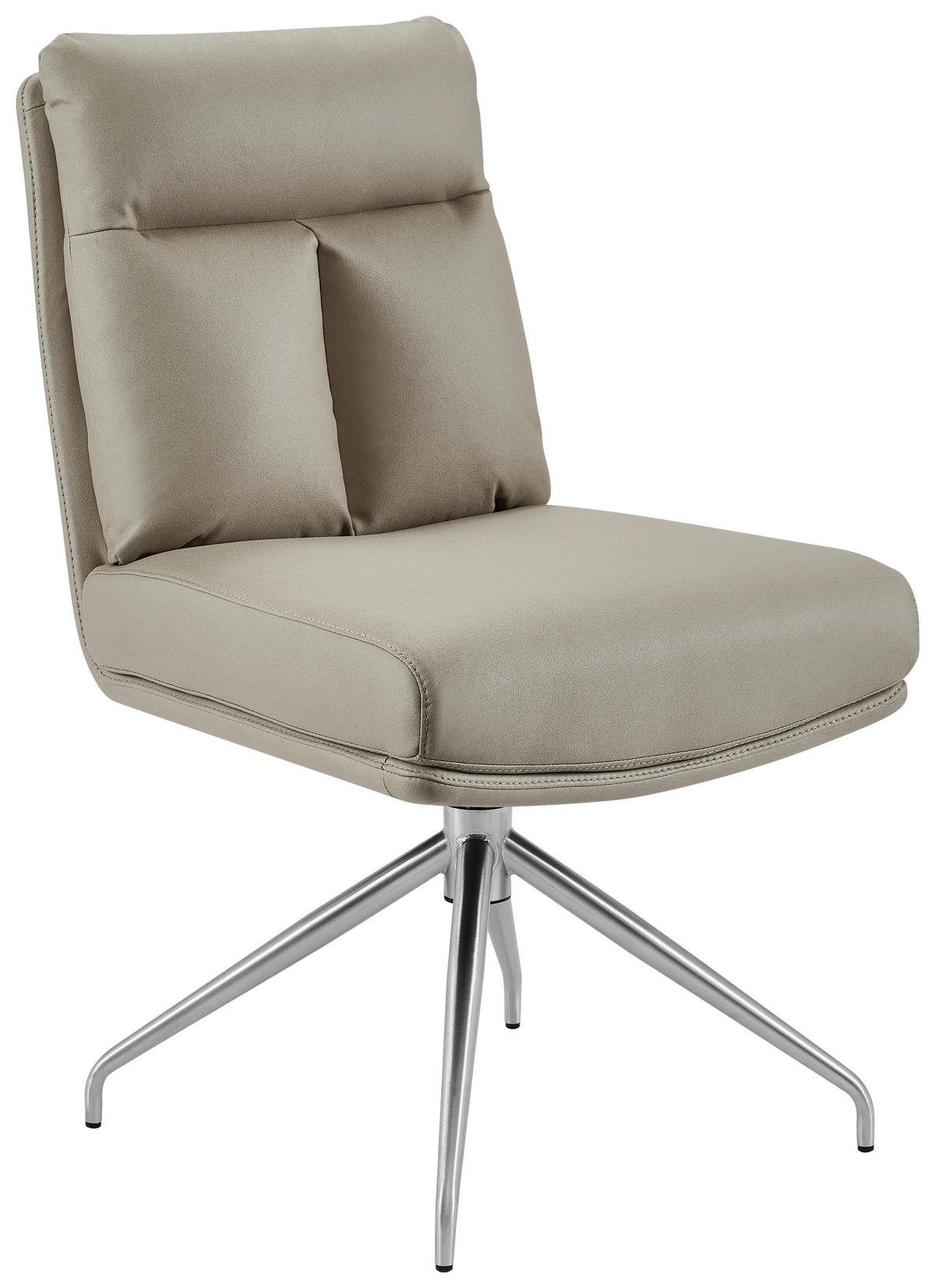 KRZESŁO EMMA - kolor stalowy/taupe, Design, metal/tkanina (51,5/89,5/65cm) - Novel